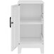 A white metal locker cabinet with two shelves.