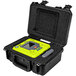 A black Zoll hard shell case with a yellow AED inside.