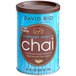 A blue can of David Rio Elephant Vanilla Chai Tea Latte Mix.