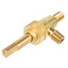 A brass gas valve for a Cooking Performance Group stock pot range with a gold nut.