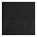 A close-up of a black 100% spun polyester hemmed cloth table cover.