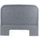 A gray plastic tray with a curved edge and a handle for a Cambro Versa food bar.