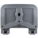 A grey plastic Cambro end table holder with holes.