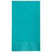 A teal 2-ply paper napkin with a white border.