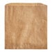 A brown dry waxed Kraft paper sandwich bag with a crease.