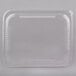 A clear plastic Durable Packaging dome lid on a clear plastic container.
