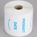 A roll of white paper with blue text that reads "Product Date" and "Ultra Removable" on it.
