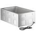 An Avantco countertop food warmer with a stainless steel rectangular container and a black cord.
