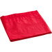 A red Hoffmaster table cover folded on a white background.