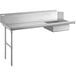 A Regency stainless steel dishtable with a left drainboard and sink.
