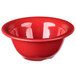 A red Carlisle melamine nappie bowl with a white background.