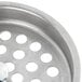 A stainless steel T&S basket strainer with a white background.