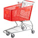 A red Regency plastic grocery cart with wheels.
