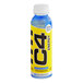 A yellow and blue C4 Energy drink bottle with a black label.