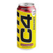 A yellow and red C4 Energy drink can.