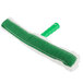 A green and white mop with a green plastic tube and white bristles.