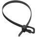 A black plastic Retyz cable tie with a metal hook.