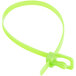 A Retyz ProTie fluorescent green plastic cable tie with a hook.