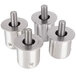Four Manitowoc stainless steel adjustable legs with threaded nuts.