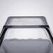 A clear square glass container.