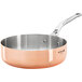 A de Buyer Prima Matera copper saute pan with a handle and lid.