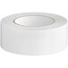 A roll of white Duck Tape for carpet on a white background.