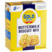 A box of Gold Medal Buttermilk Biscuit Mix with a close-up of a biscuit on the front.