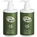 A case of 20 green and white Noble Eco Novo body wash and shampoo bottles with white caps.