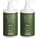 A case of 20 white and green bottles of Noble Eco Novo Terra conditioning shampoo and body wash with green labels.