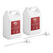 Two white plastic jugs of Noble Eco Novo Natura conditioning shampoo and body wash with red labels.