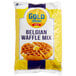 A white bag of Gold Medal Belgian Waffle Mix with a golden label.