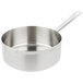 A silver stainless steel Vollrath Centurion saute pan with a handle.
