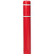 A red cylindrical Innoplast BollardGard with white stripes on it.