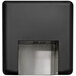 A black stainless steel square surface mounted hand dryer with a clear window on the front.