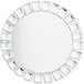 An Acopa round glass mirror charger plate with a jeweled design.