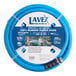 A blue rubber Lavex commercial water hose with black connections.