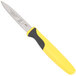 A Mercer Culinary Millennia paring knife with a yellow handle.