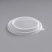 A white polypropylene lid for Choice round take-out containers.