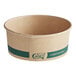 An EcoChoice round Kraft paper take-out container with a green stripe on a white background.