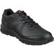 A black Reebok Work athletic shoe for men with a red logo on the sole.