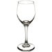 A close-up of a clear Libbey Perception white wine glass.