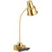 An Avantco gold heat lamp with a flexible black cord.