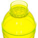 A yellow plastic shaker with a lid and holes.