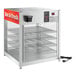 A ServIt countertop food warmer with shelves holding wire racks.