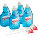 A blue bottle of SC Johnson Windex® 327171 Glass and Multi-Surface Cleaner with Ammonia-D with a white cap and red handle.