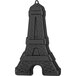 A black silicone Eiffel Tower baking mold.