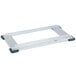 A white rectangular metal frame for a Metro truck dolly.