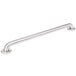 A Bobrick stainless steel grab bar with round ends.
