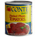 A case of Conte whole peeled plum tomatoes in puree.