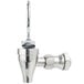 A silver stainless steel Vollrath spigot with a chrome handle.